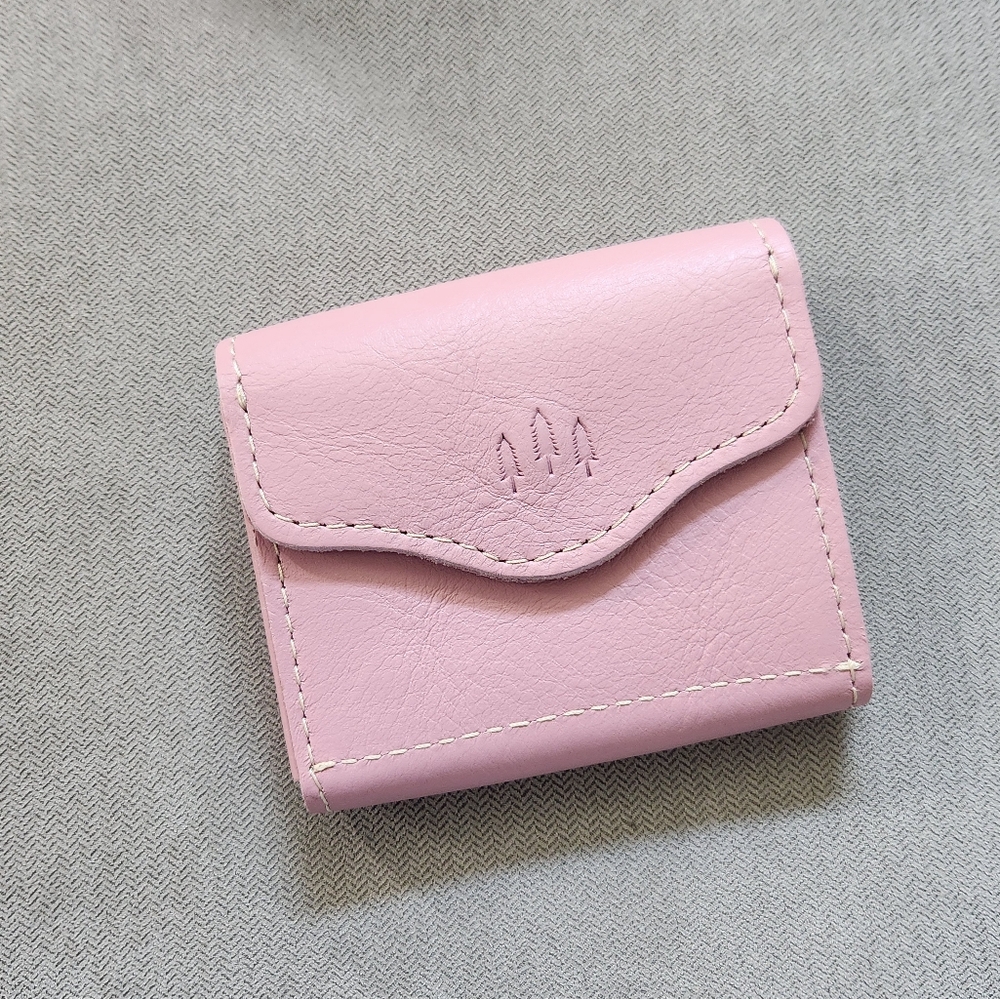 Portland Leather Pink Key & Card Holder Smooth Finish